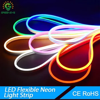 Светодиодные ленты длиной 5 м LED Neon Flex DC12V IP65 Водонепроницаемая силиконовая неоновая светодиодная лента для спальни, кухни в помещении и на улице