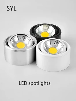 Светодиодные прожекторы, устанавливаемые на поверхности, светильники COB Spot Light 3W 5W 7W Потолочный светильник Алюминиевый Mini Small Slim для домашнего фона