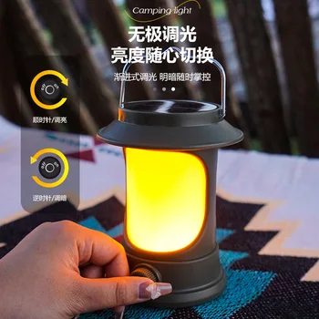 Светодиодные фонари в стиле ретро для кемпинга Outdoor Portaledge, которые можно подвесить, перезаряжаемый фонарь для кемпинга