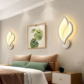 светодиодный прикроватный настенный светильник для спальни простой современный акриловый лепестковый настенный светильник для гостиной фоновый настенный светильник AC170-265V