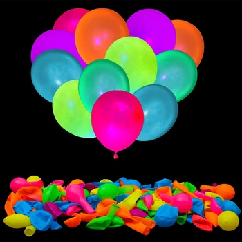 Светящийся Флуоресцентный Комплект воздушных шаров, Ночной Декор для вечеринки-сюрприза, День Рождения, Свадебные Украшения, Неоновый Воздушный шар, Шары для душа ребенка.