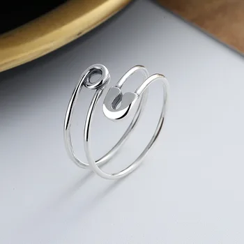 Серебряная булавка с регулируемым отверстием для колец на палец для женщин, подарок ювелирных изделий