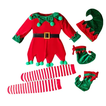 Сестры Рождественский наряд Взрослые Дети Зеленый Красный Хэллоуин Семейная подходящая одежда Детский костюм помощника Санта Клауса Комплект одежды