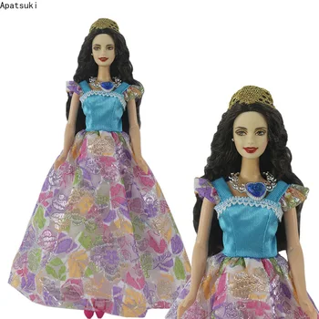 Синее Красочное модное платье принцессы для куклы Барби Наряды Вечерние платья Одежда 1/6 Аксессуары для кукол Игрушки для детей