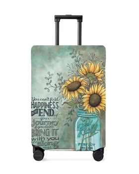 Синий флакон с цветком фермы в стиле Ретро, чехол для багажа, Эластичный чехол для багажа, Пылезащитный чехол для чемодана, аксессуары для путешествий