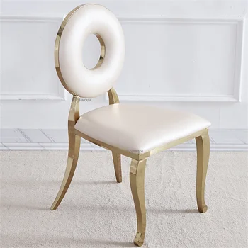 Скандинавский модный дизайнерский стул, стулья для дома, мебель для столовой, обеденный стул с креативной спинкой, Бархатный стул для макияжа
