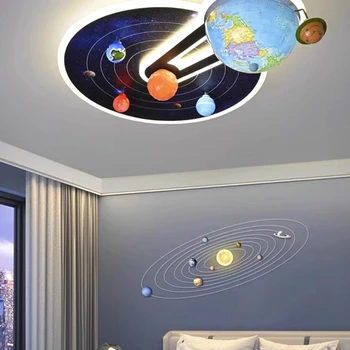 Скандинавский салон украшения дома декор детской спальни космонавт умные светодиодные лампы для комнаты потолочный светильник с регулируемой яркостью внутреннее освещение