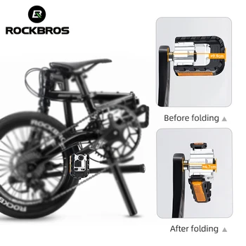 Складная педаль велосипеда ROCKBROS, алюминиевая противоскользящая светоотражающая полоса, стабильная езда на велосипеде, Простая установка, самосмазывающаяся педаль подшипника.