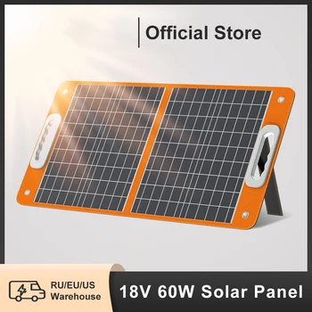Складная Солнечная панель 18 В 60 Вт, Портативное Солнечное зарядное устройство с выходом постоянного тока USB-C QC3.0 для телефонов, планшетов, кемпинга, поездки на колесах