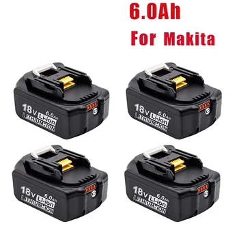 Сменный Аккумулятор 18V 6.0Ah для Makita 18V Battery BL1830 BL1850 BL1840 BL1845 BL1815 BL1860 LXT-400 Беспроводной Электроинструмент