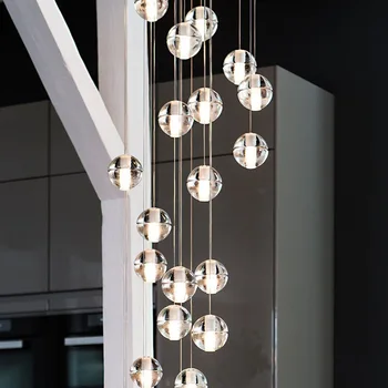 Современные светодиодные люстры с хрустальными шарами G4 Для гостиной, столовой, фойе виллы, Подвесной светильник Nordic Luxury Home Decor, Светильник в стиле Лофт