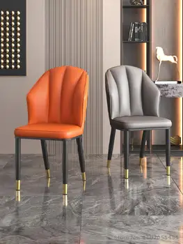 Современный легкий роскошный обеденный стул, стул с скандинавской спинкой, простой стул, стул для домашней столовой, мягкая сумка, табурет для макияжа, обеденный стол и
