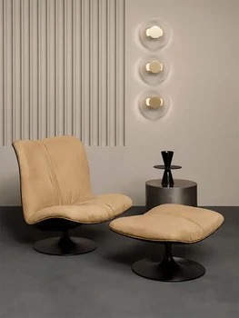 Современный минималистский досуг гостиной креативный свет роскошная одиночная стеклоткани вращающийся ленивый Утконос диван стул табурет для ног