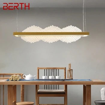 Современный подвесной светильник BERTH LED с Китайским креативным дизайном простоты, Золотая потолочная люстра для домашней столовой в чайном домике