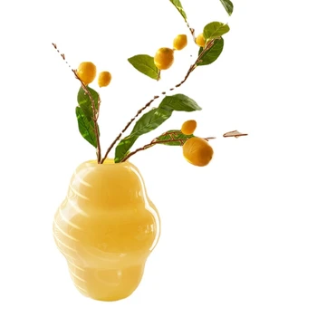 Стеклянная ваза Французского молочного нефритового цвета, Композиция из водных цветов для гостиной, Высококачественная цветочная посуда