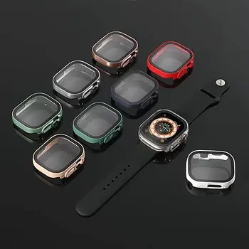 Стеклянный корпус для смарт-часов Apple Watch серии Ultra 49 мм, защитная пленка для экрана ПК, Бампер, закаленные аксессуары, iwatch Ultra 2 49 мм