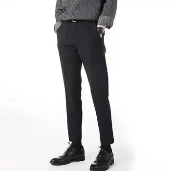 Стрейчевые костюмные брюки для мужчин, классические брюки, модные брюки с высокой талией, Весна-лето, 2023, деловая повседневная мужская одежда A17