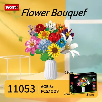 Строительные блоки WOMA Bouquet: создавайте красивые цветочные букеты из мелких частиц для творческих девушек