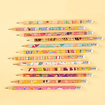 Студенческие карандаши Веселые праздничные карандаши на день рождения 24 деревянных карандаша с верхними ластиками для детских вечеринок по случаю дня рождения, принадлежности для учителей