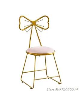 Стул для макияжа net red ins wind bow nordic iron art dressing stool стул для маникюра металлический легкий обеденный стул с роскошной спинкой