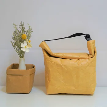 сумка для ланча Многоразовая изолированная бумажная сумка для ланча, экологичная водонепроницаемая студенческая коробка для ланча на работе, в школе, на пикнике