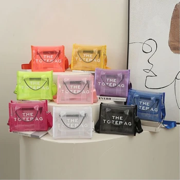 Сумка-тоут, роскошные Дизайнерские женские Прозрачные сумки из ПВХ, женская модная сумка большой емкости, повседневная, черная, Белая, Синяя