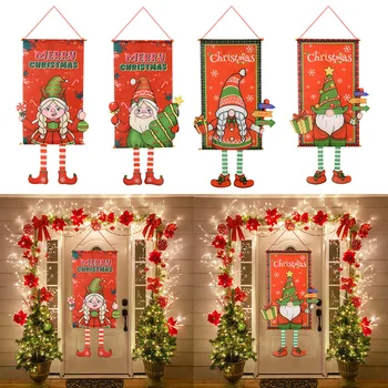 Счастливого Рождества Подвесной Баннер Флаги Рождественские Дверные Оконные Настенные Украшения для Дома Navidad Natal Новогодняя Вечеринка Рождественское Украшение