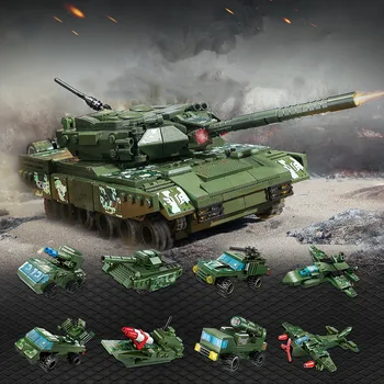 Танк War Soul Wheel 8-в-1 для мальчиков, военный Морской наземный и воздушный Военный танк, модель, строительные блоки, игрушка в подарок