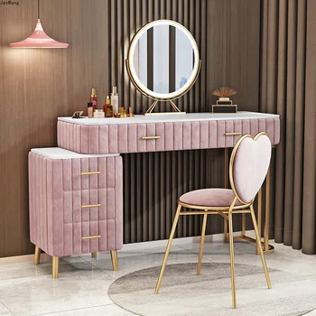 Туалетный столик Nordicolden, туалетный столик для спальни, салон красоты из кованого железа с выдвижным ящиком, комбинация столика для макияжа и стула