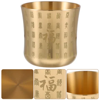Украшения для латунных чашек, Винтажная Чайная чашка, Резьба по меди в китайском стиле, Кружка с металлической отделкой