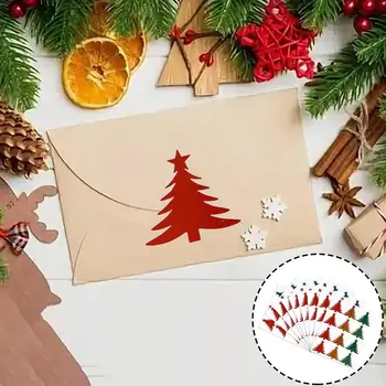Украшения для рождественской вечеринки, праздничные рождественские этикетки, наклейки для домашнего декора, подарочная упаковка, поздравительные открытки 96 шт.