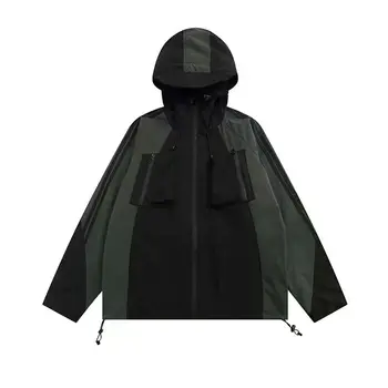 Уличная куртка, женские ветровки, винтажные спортивные куртки Harajuku Oversize, куртка-анорак с капюшоном на молнии, уличная куртка