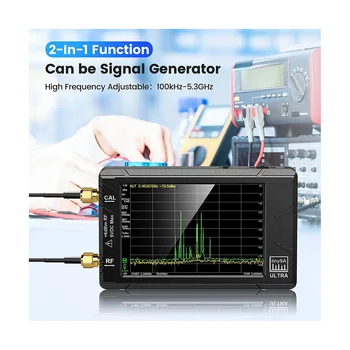 Ультра-Анализатор спектра, SeeSii 4,0-дюймовый Генератор сигналов малой частоты от 100 кГц до 5,3 ГГц 2-в-1 от 100 кГц до 800 МГц