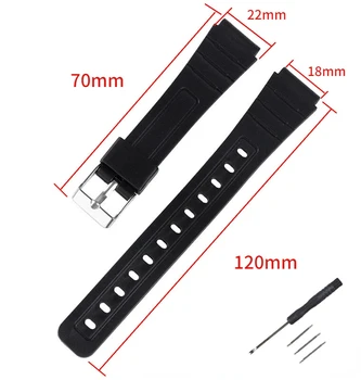Универсальный ремешок из смолы 12 14 16 18 20 22 мм, браслет для часов Casio, резиновый спортивный ремень с пряжкой, аксессуары для часов