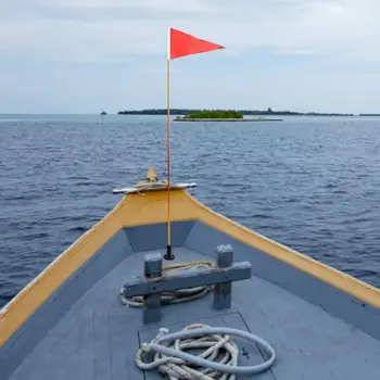флаг Безопасности Каяка длиной 4 фута Из Алюминиевого Сплава, Складной с Основанием Для Крепления Флага Каяка, Трековое Крепление для Яхты, Каяк-Шлюпки, Каяк-Лодка, Каноэ