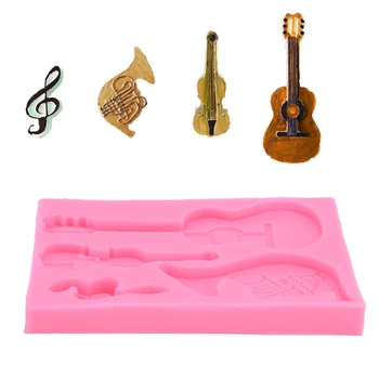 Формы для мыльницы в форме гитары, силиконовая форма для украшения торта, форма для пудинга, формы для маффинов, музыкальный инструмент, формы из эпоксидной смолы