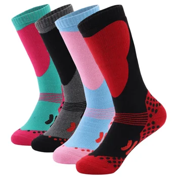 Хлопковые теплые лыжные носки для холодной погоды, детские толстые уличные носки, зимние спортивные лыжные носки для мальчиков, детские 1 пара