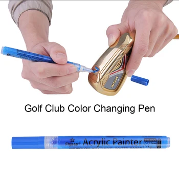 Цветная ручка для клюшки для гольфа, акриловые чернила, Водонепроницаемая ручка для клюшки для гольфа, изменяющая цвет, Мощное покрытие, красочные Модные аксессуары для тренировок