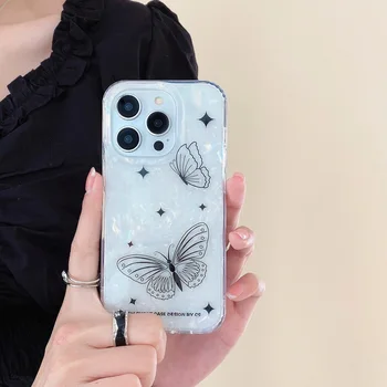 Чехлы для телефонов Butterfly для iphone 14 Pro Max 13 12 Luxruyударопрочный чехол