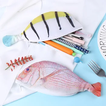 Чехол для ручек в форме рыбы, пенал, чехол для карандашей, сумка для карандашей с имитацией рыбы, сумка для хранения в форме рыбы, косметичка для карася
