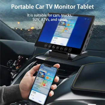 Широкая совместимость 1 комплект удобного портативного автомобильного телевизора, монитора, планшета, беспроводного автомобильного сенсорного экрана с высоким разрешением, автомобильных принадлежностей
