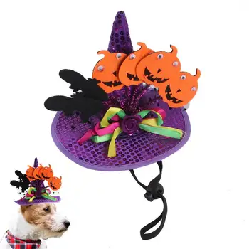 Шляпа для домашних Животных на Хэллоуин, Шляпа для костюмов собак и кошек, Мягкая Бандана для домашних животных с рисунком Летучей мыши и Тыквы, Аксессуары для костюмов на Хэллоуин