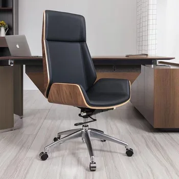 Эстетичный макияж, Вращающееся офисное компьютерное кресло из гнутого дерева, микроволокно, Практичный Дизайнерский офисный шезлонг, мебель для дома