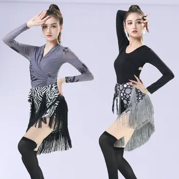 Юбка для латиноамериканских танцев с бахромой, женская юбка для латиноамериканских танцев, сексуальные кисточки, юбка для латиноамериканских танцев, юбки для танцев Самба Танго Ча-ча-ча