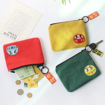 Японская парусиновая женская короткая Корейская сумочка Cute Student Zero, Маленькая сумочка с сердечком для девочки, Милая сумочка